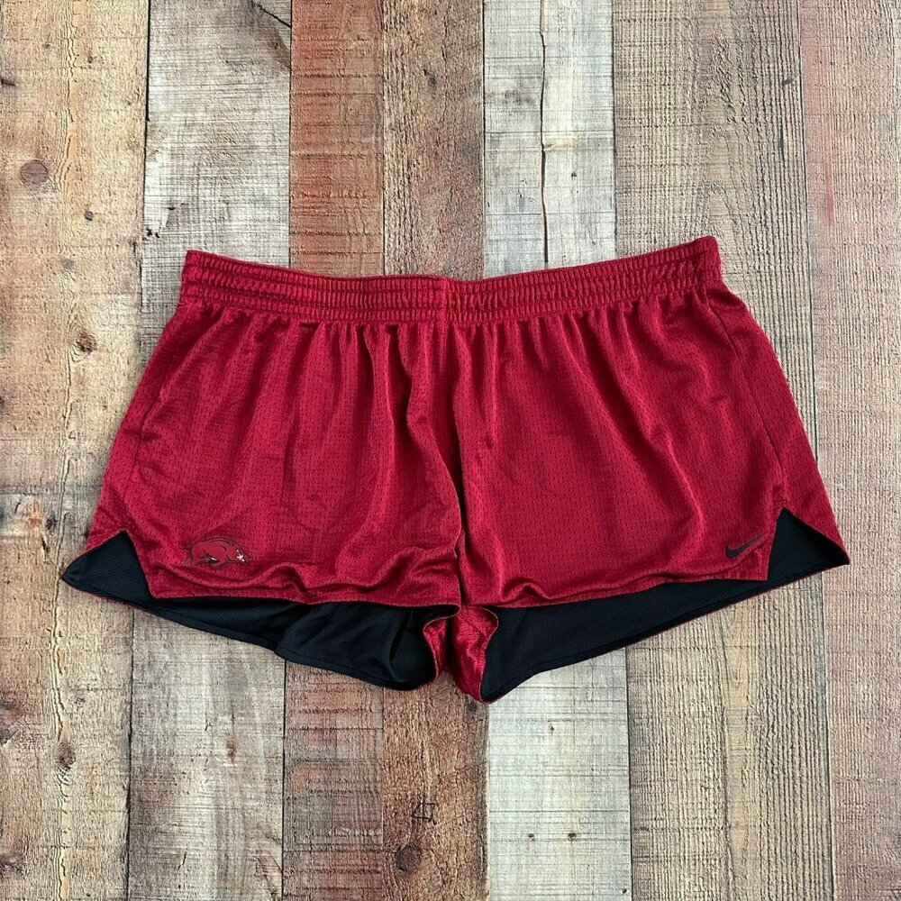 Nike women’s razorback mesh running basketball shorts red black -XXL